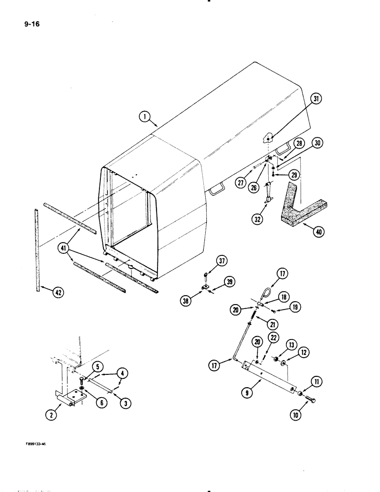 Схема запчастей Case IH 9130 - (9-16) - HOOD (09) - CHASSIS/ATTACHMENTS