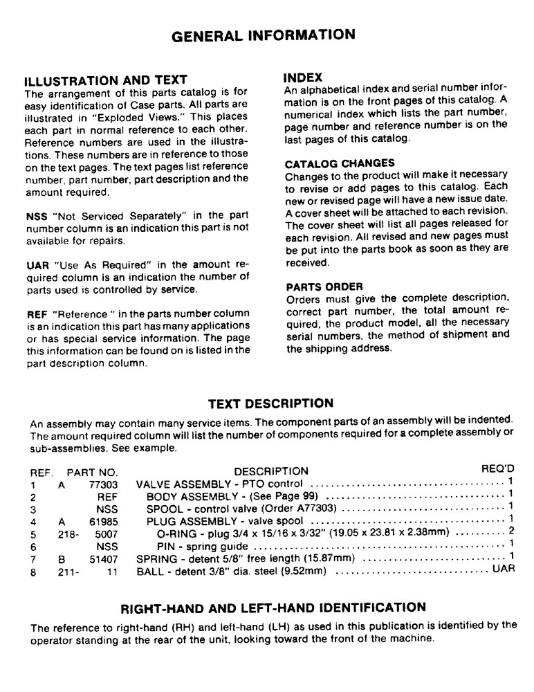 Схема запчастей Case IH 513V - (01A) - GENERAL INFORMATION 