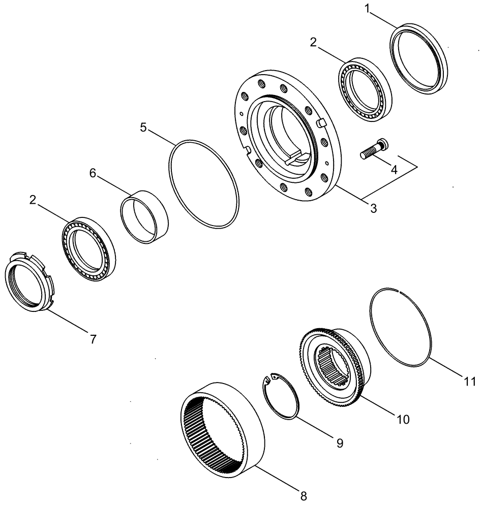 Схема запчастей Case IH 635 - (44.100.07) - WHEEL HUB (44) - WHEELS