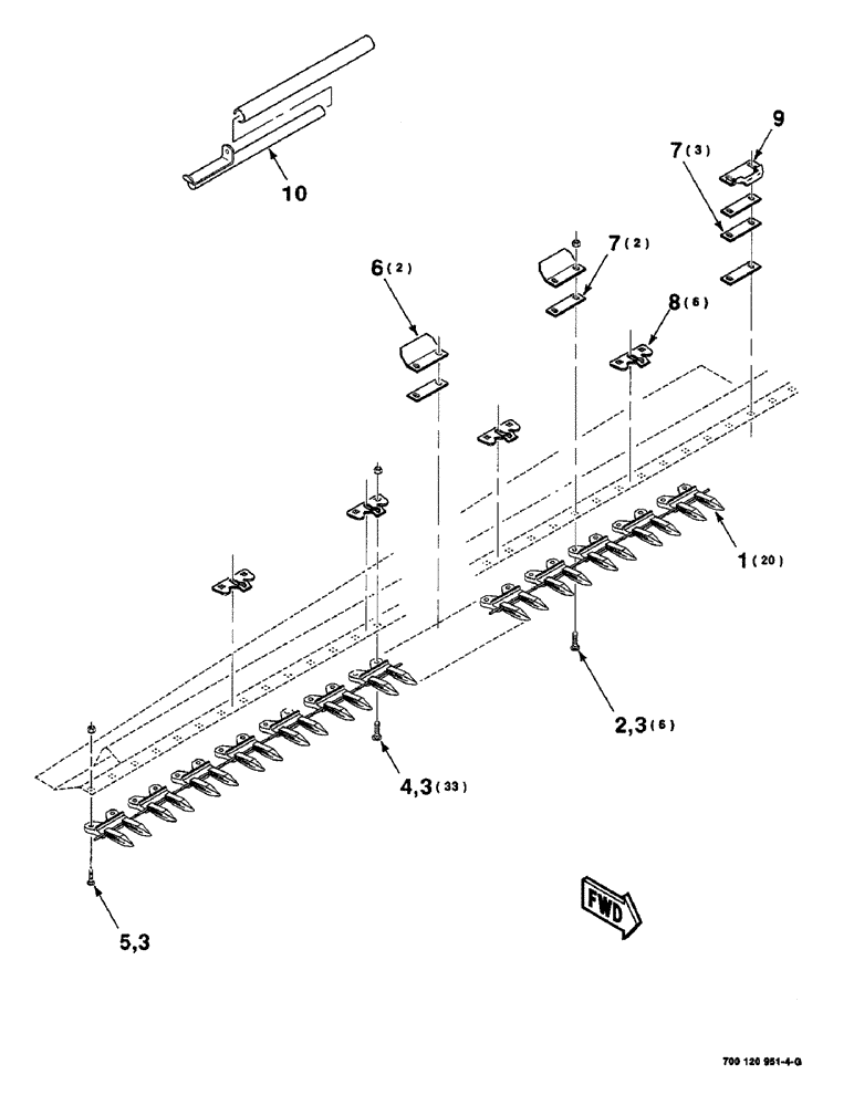 Схема запчастей Case IH 8830 - (5-24) - GUARD ASSEMBLY, RIGHT, 21 FOOT ONLY (58) - ATTACHMENTS/HEADERS