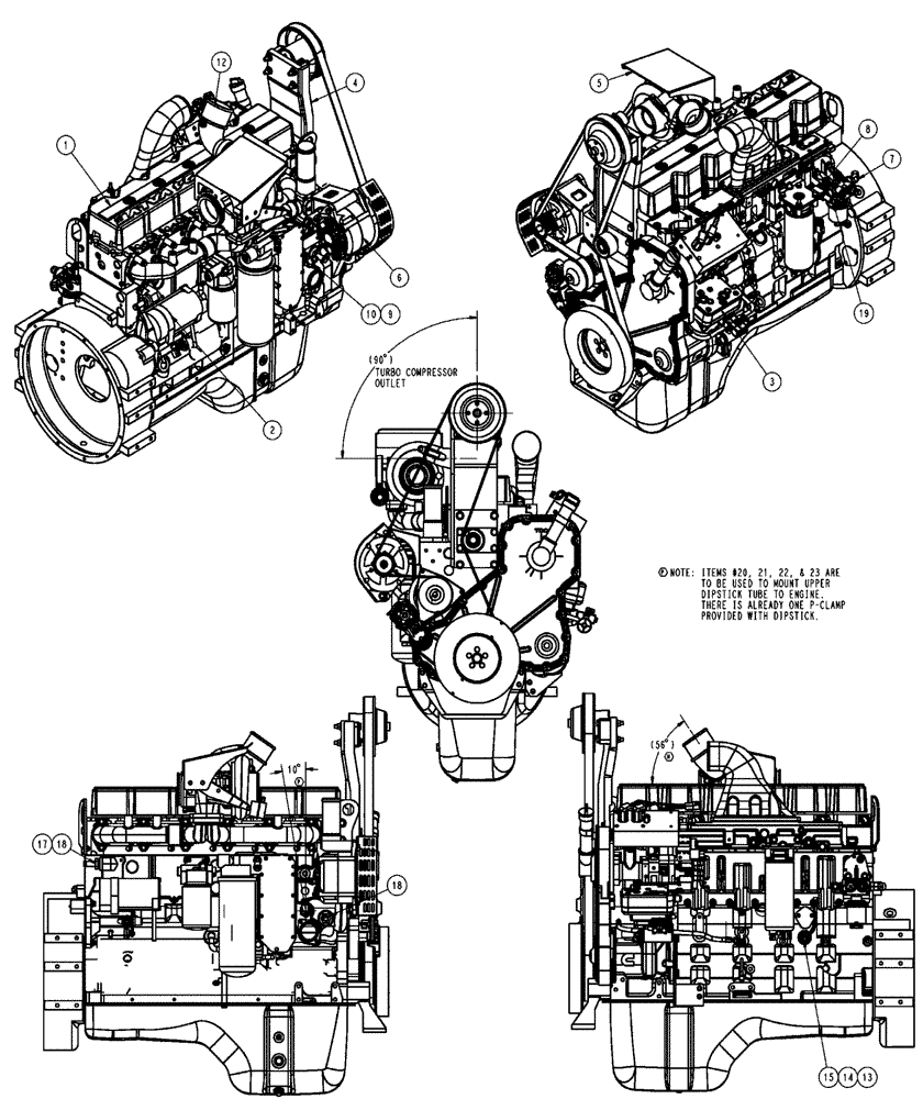 Схема запчастей Case IH FLX3510 - (02-002) - ENGINE GROUP, FLX3510 (01) - ENGINE