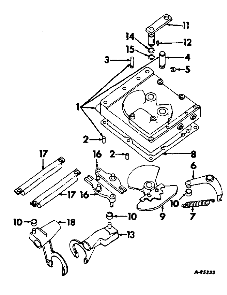 Схема запчастей Case IH 4166 - (07-10) - DRIVE TRAIN, GEAR SHIFT MECHANISM, SPEED TRANSMISSION (04) - Drive Train