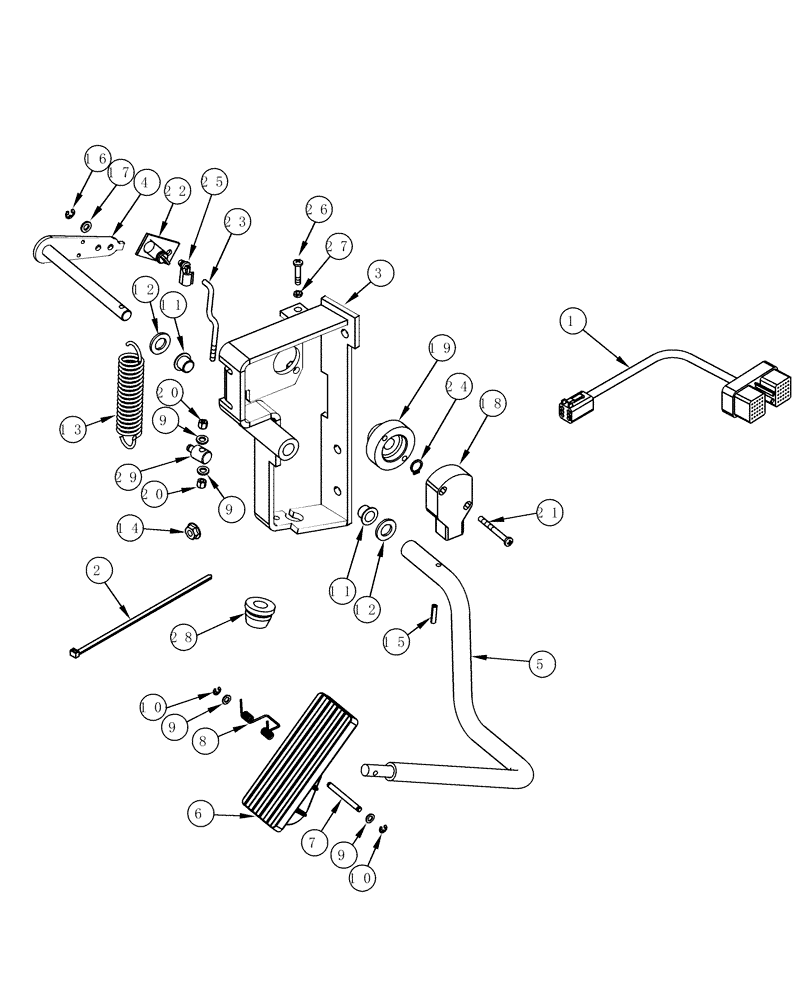 Схема запчастей Case IH MX240 - (03-22) - FOOT THROTTLE, MX240, MX270 (03) - FUEL SYSTEM