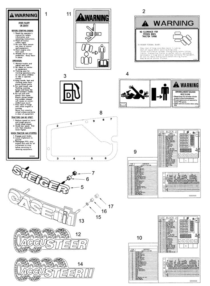Схема запчастей Case IH STEIGER 330 - (09-52) - DECALS (09) - CHASSIS