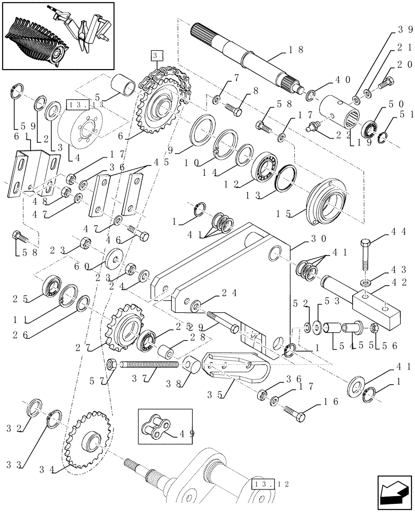 Схема запчастей Case IH LBX331P - (13.11[01]) - PACKER DRIVE (13) - FEEDER
