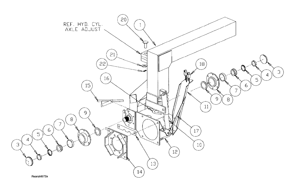 Схема запчастей Case IH SPX3150 - (116) - SUSPENSION AND FRAME, STRUT ASSEMBLY, REAR (39) - FRAMES AND BALLASTING