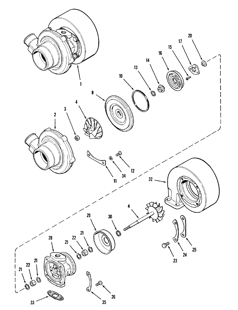 Схема запчастей Case IH 8840 - (10-014) - TURBOCHARGER ASSEMBLY (10) - ENGINE
