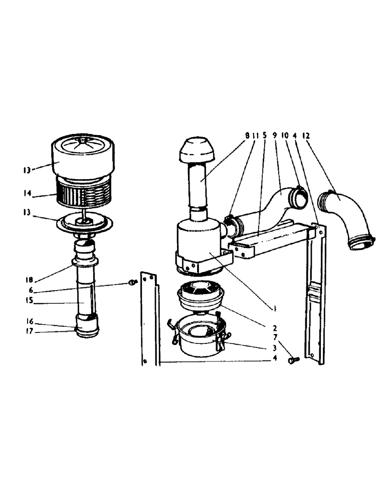 Схема запчастей Case IH 885 - (A64) - ENGINE, AIR CLEANER, 885 TRACTORS (01) - ENGINE