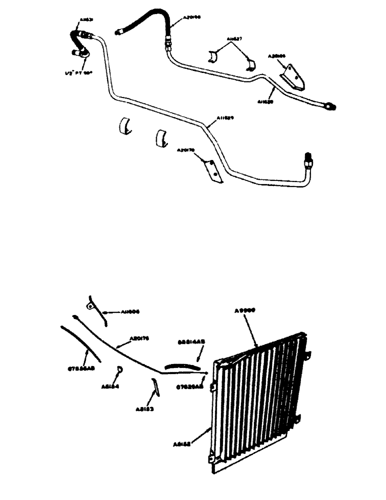 Схема запчастей Case IH 700 - (094) - OIL COOLER HOSES AND TUBES (02) - ENGINE