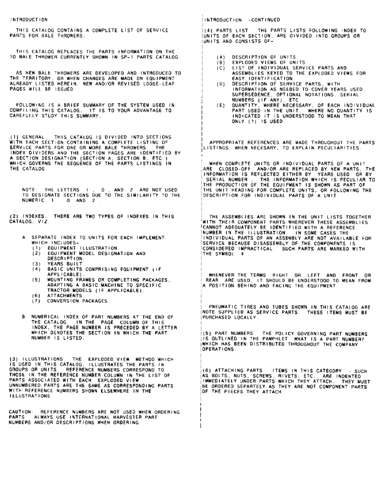 Схема запчастей Case IH 10 - (2) - INTRODUCTION 