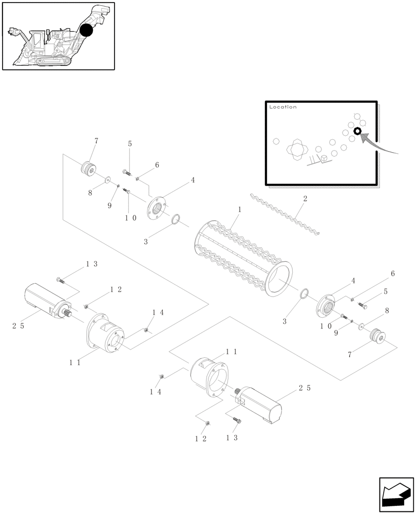 Схема запчастей Case IH A4000 - (A05.10[01]) - BOTTOM ROLLER (DOUBLE DRIVE) Mainframe & Functioning Components
