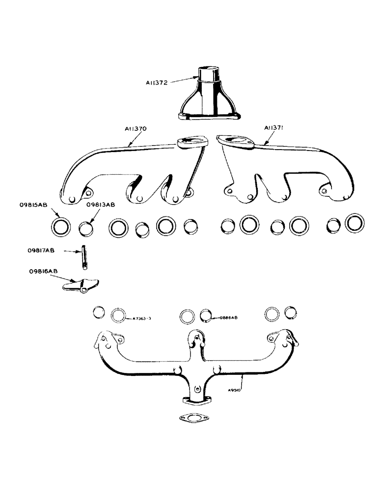 Схема запчастей Case IH 900 - (040) - L.P. GAS ENGINE, INTAKE AND EXHAUST MANIFOLD (02) - ENGINE