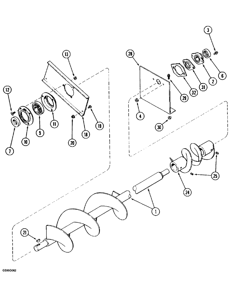 Схема запчастей Case IH 1670 - (9D-02) - HORIZONTAL GRAIN DELIVERY AND DISTRIBUTOR AUGER (16) - GRAIN ELEVATORS & AUGERS