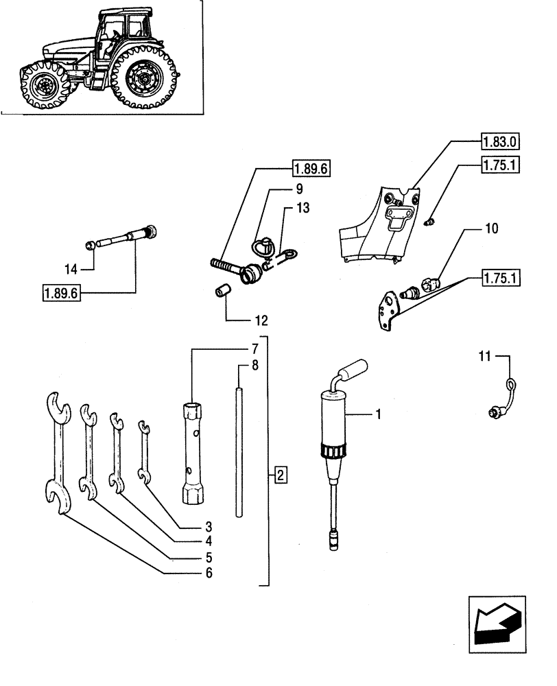 Схема запчастей Case IH JX65 - (1.99.2) - TOOLS (10) - OPERATORS PLATFORM/CAB