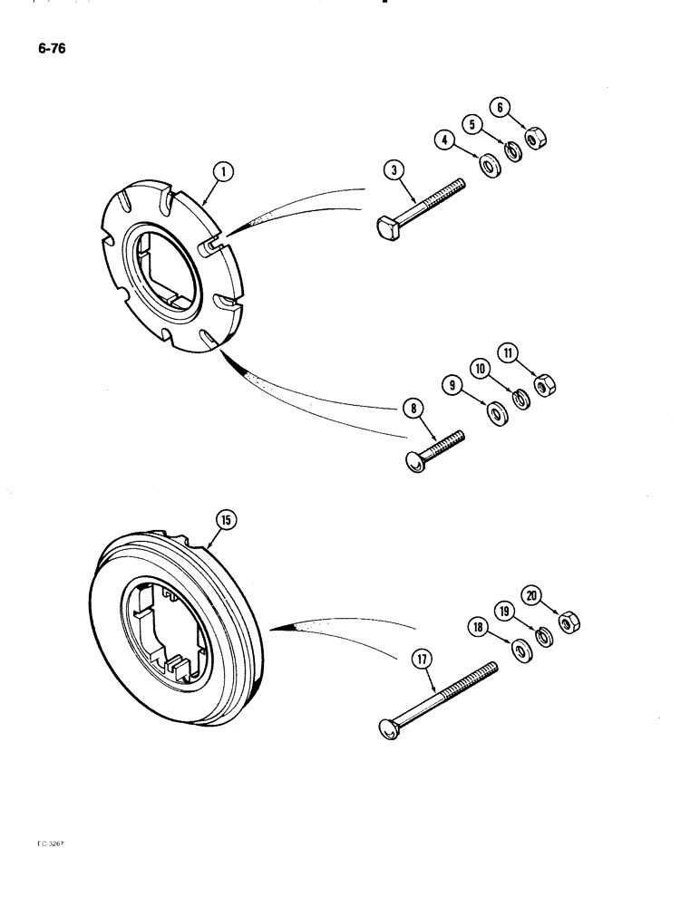 Схема запчастей Case IH 2096 - (6-076) - REAR WHEEL WEIGHTS (06) - POWER TRAIN