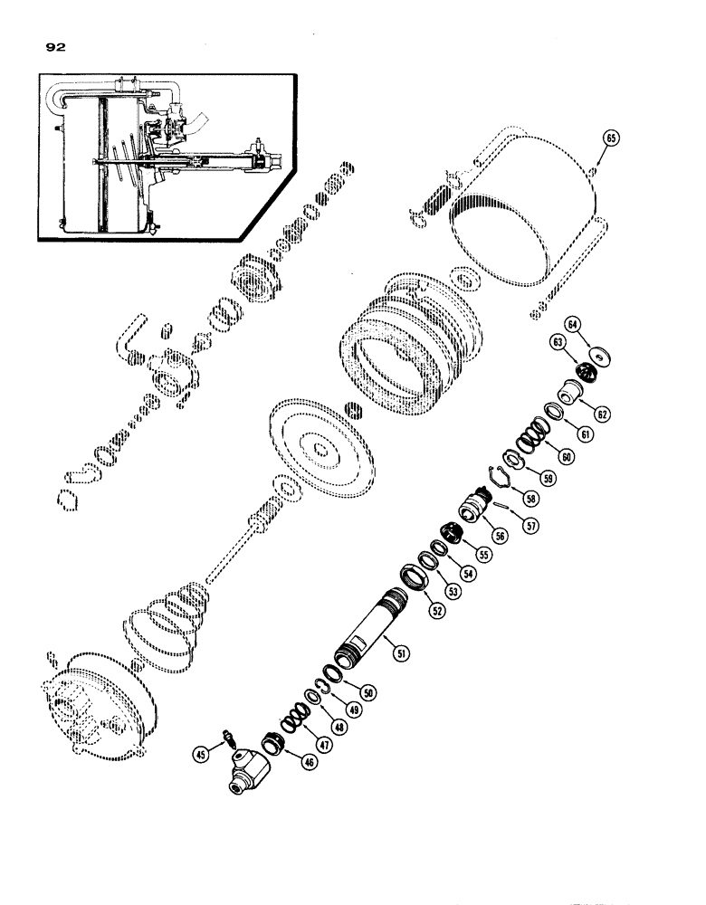 Схема запчастей Case IH 1200 - (092) - HYDROVAC CYLINDER, CONTINUED (07) - BRAKES