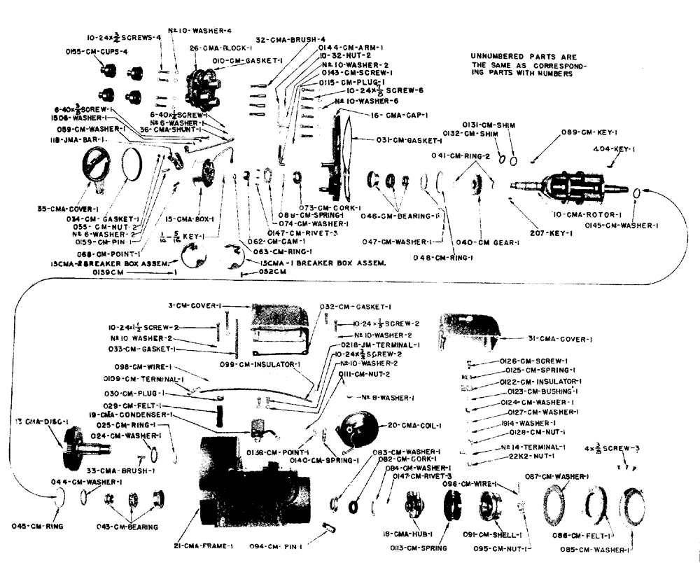 Схема запчастей Case IH LA-SERIES - (012) - 4-CMA MAGNETO (04) - ELECTRICAL SYSTEMS