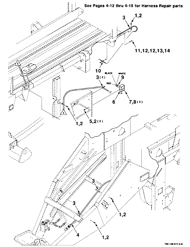 Схема запчастей Case IH 8575 - (4-10) - BALE EJECTOR ELECTRICAL ASSEMBLY (06) - ELECTRICAL