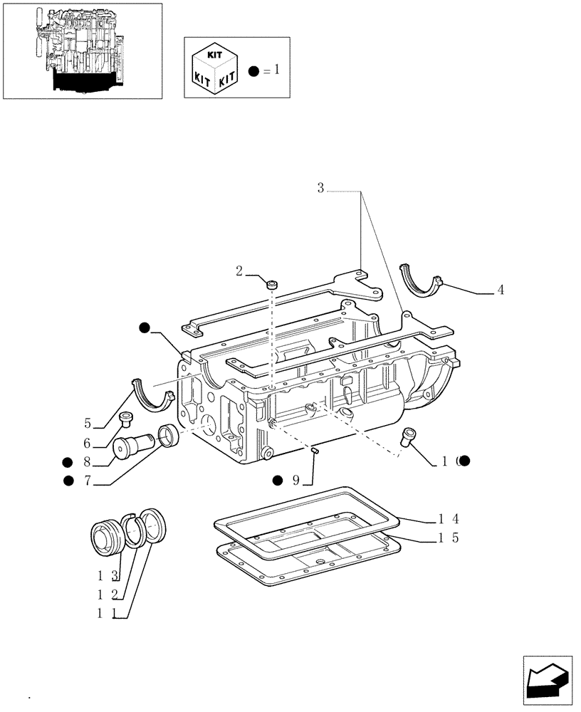 Схема запчастей Case IH JX1095N - (0.04.2[01]) - OIL SUMP (01) - ENGINE