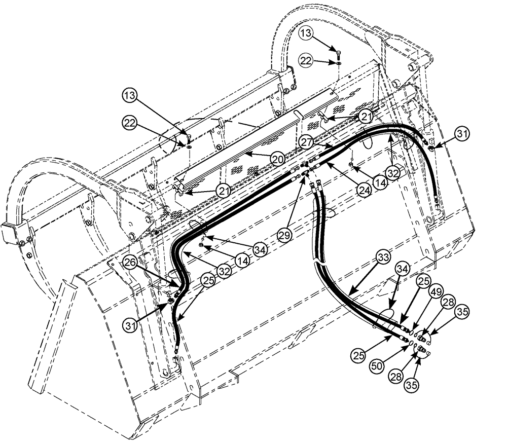 Схема запчастей Case IH LX192 - (88.058.01[02]) - HYDRAULICS - GRAPPLE FORK WITH SPILL GUARD (88) - ACCESSORIES