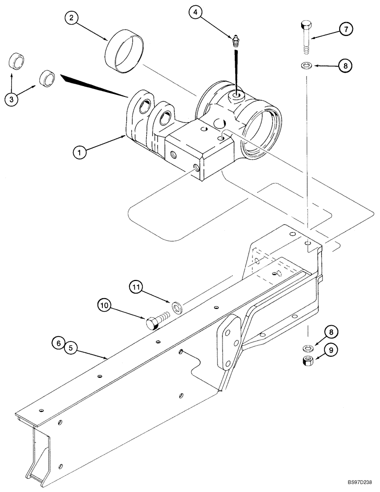 Схема запчастей Case IH 90XT - (09-45D) - TRENCHER BOOM - MOUNTING (NORTH AMERICA) (09) - CHASSIS