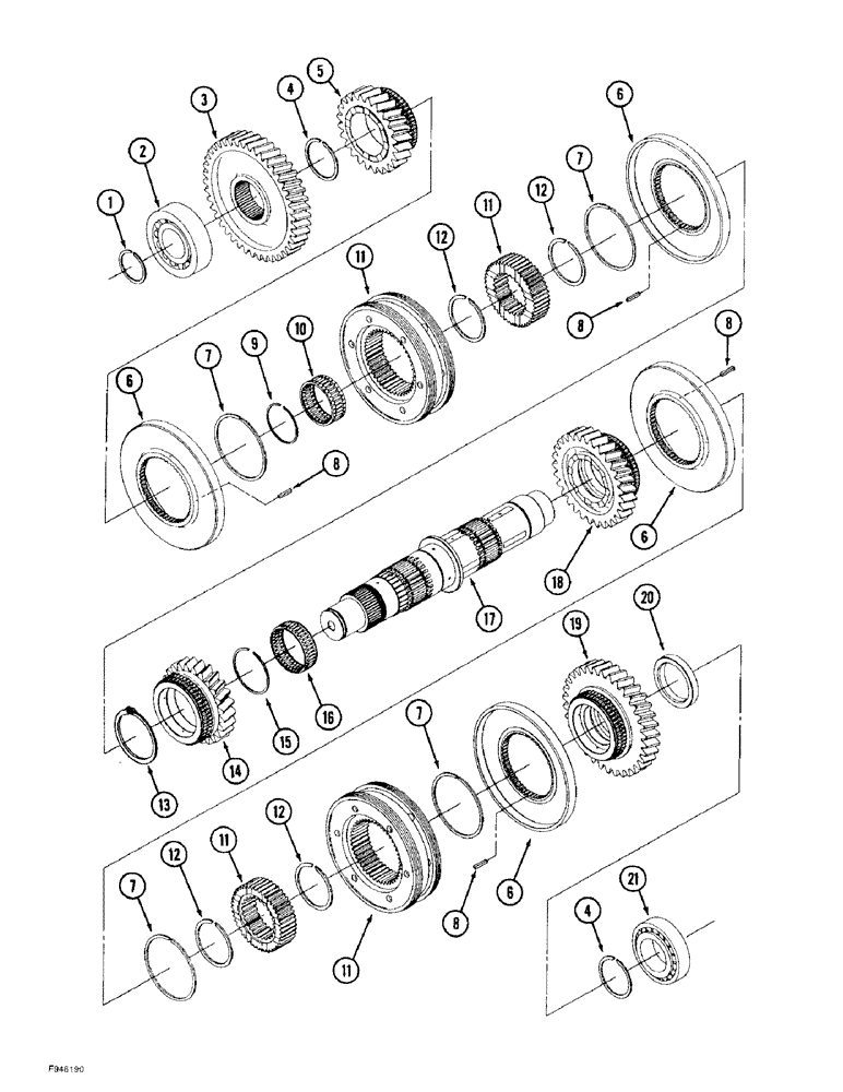 Схема запчастей Case IH 9390 - (6-090) - 24 SPEED SYNCHROSHIFT TRANSMISSION ASSEMBLY, THIRD SHAFT ASSEMBLY (06) - POWER TRAIN