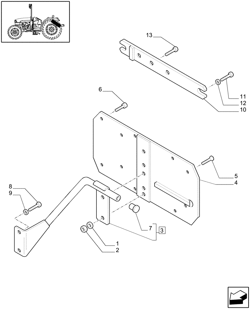 Схема запчастей Case IH JX1095C - (1.92.99) - LICENSE PLATE SUPPORT (10) - OPERATORS PLATFORM/CAB