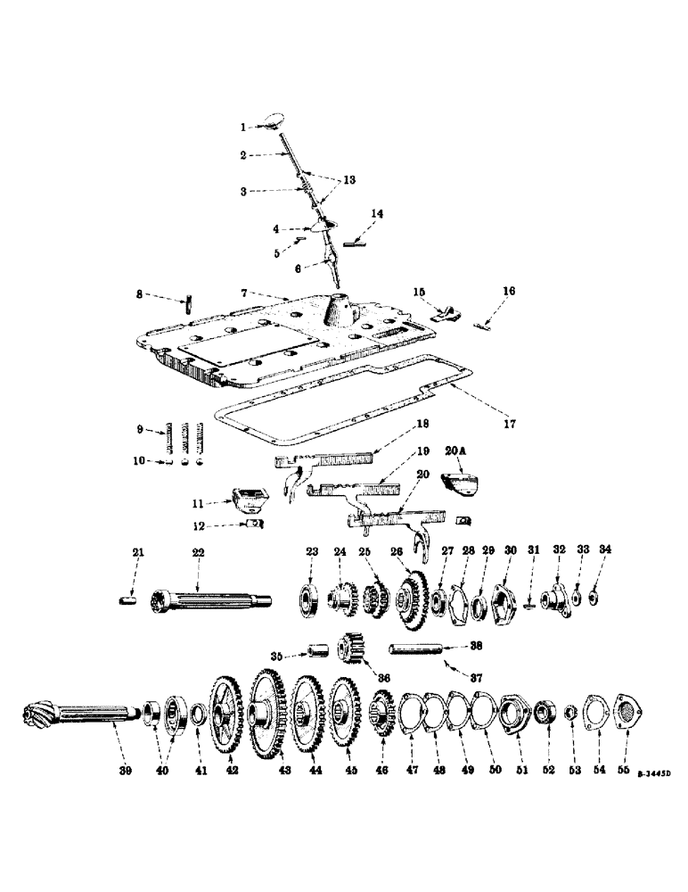 Схема запчастей Case IH 200 - (169) - CHASSIS, GEAR SHIFTER MECHANISM AND TRASMISSION, FARMALL 200 AND 230 TRACTORS (12) - CHASSIS