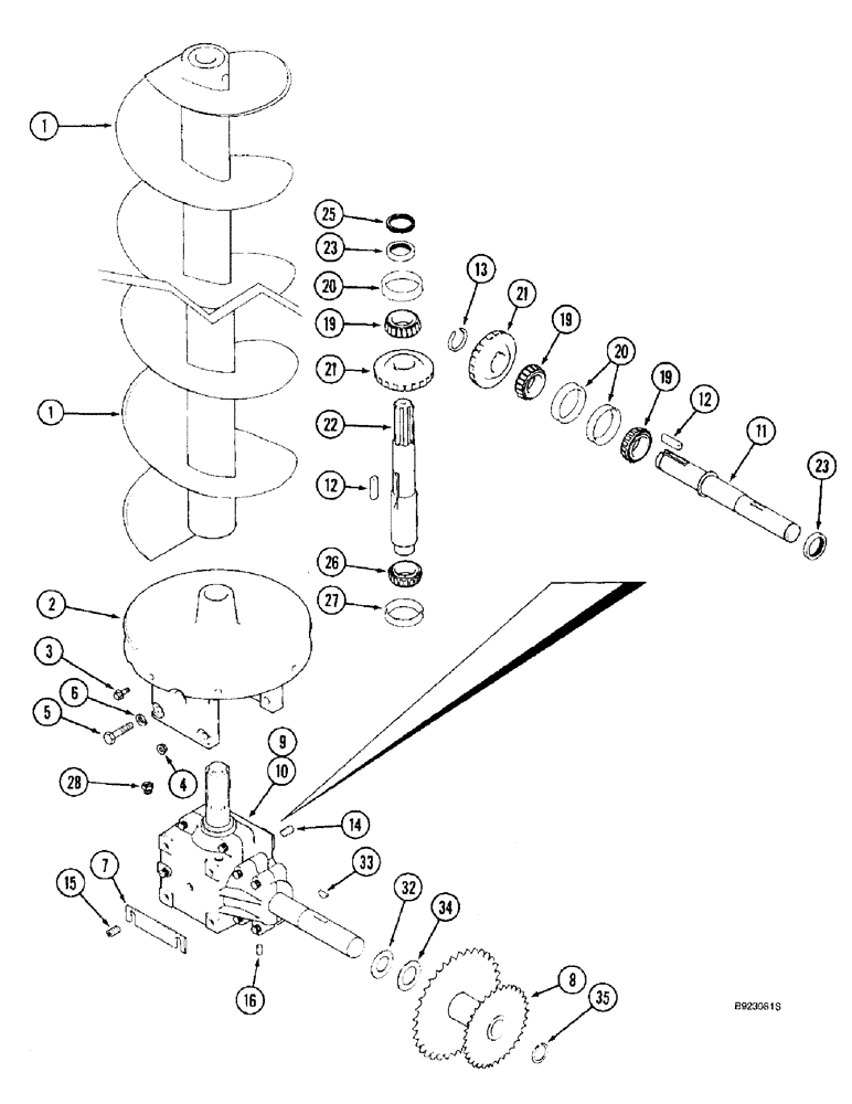 Схема запчастей Case IH 2144 - (9E-20) - LOWER GRAIN TANK, UNLOADER AUGER (17) - GRAIN TANK & UNLOADER