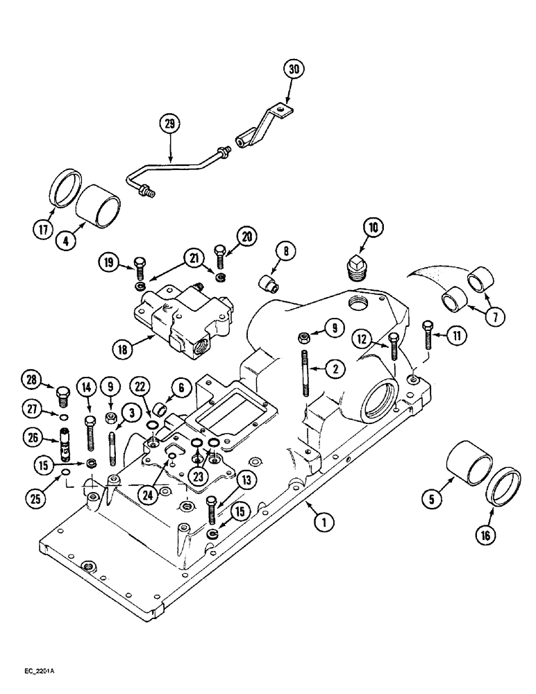 Схема запчастей Case IH 3230 - (8-044) - DRAFT CONTROL, HYDRAULIC HOUSING (08) - HYDRAULICS