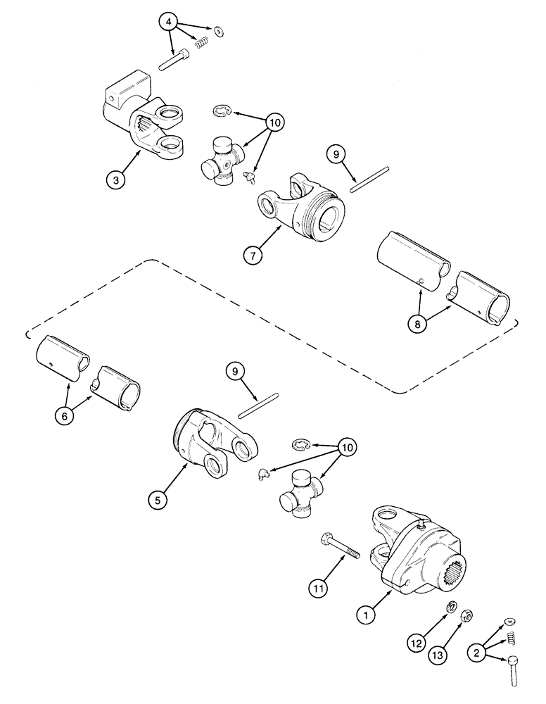Схема запчастей Case IH 2155 - (9A-08) - MAIN DRUM DRIVE SHAFT, 5 ROW WIDE OR NARROW, LEFT-HAND (13) - PICKING SYSTEM