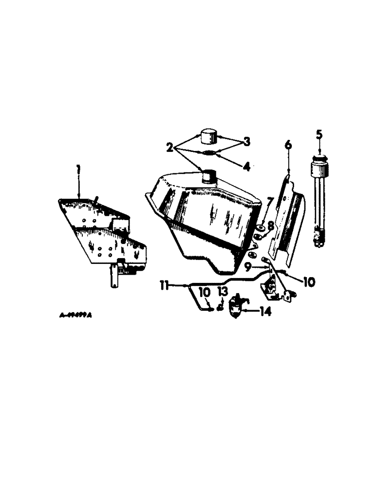Схема запчастей Case IH 330 - (037[A]) - FUEL SYSTEM, FUEL TANK, SUPPORTS AND PIPING, INTERNATIONAL 330 (02) - FUEL SYSTEM