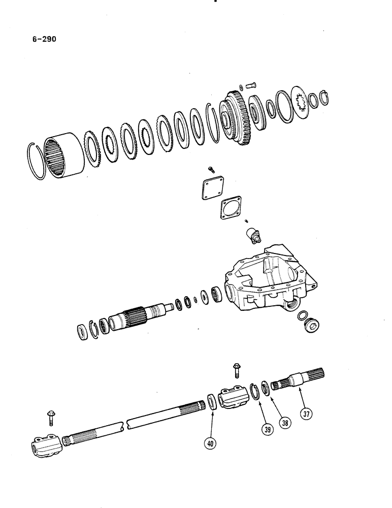 Схема запчастей Case IH 485 - (6-290) - TRANSFER GEARBOX, 4 WHEEL DRIVE, MFD AXLE APL-325, P.I.N. 18001 AND AFTER (CONTD) (06) - POWER TRAIN