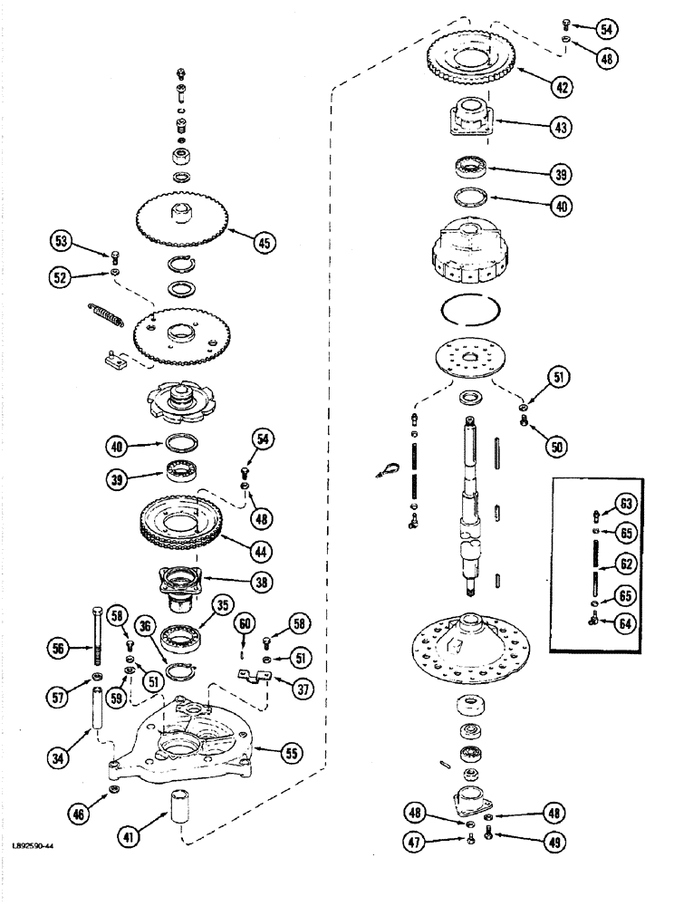 Схема запчастей Case IH 1844 - (9A-050) - DRUM ROTOR AND DRIVE CAMS PICKER BAR DRUM LUBRICATION SYSTEM (13) - PICKING SYSTEM