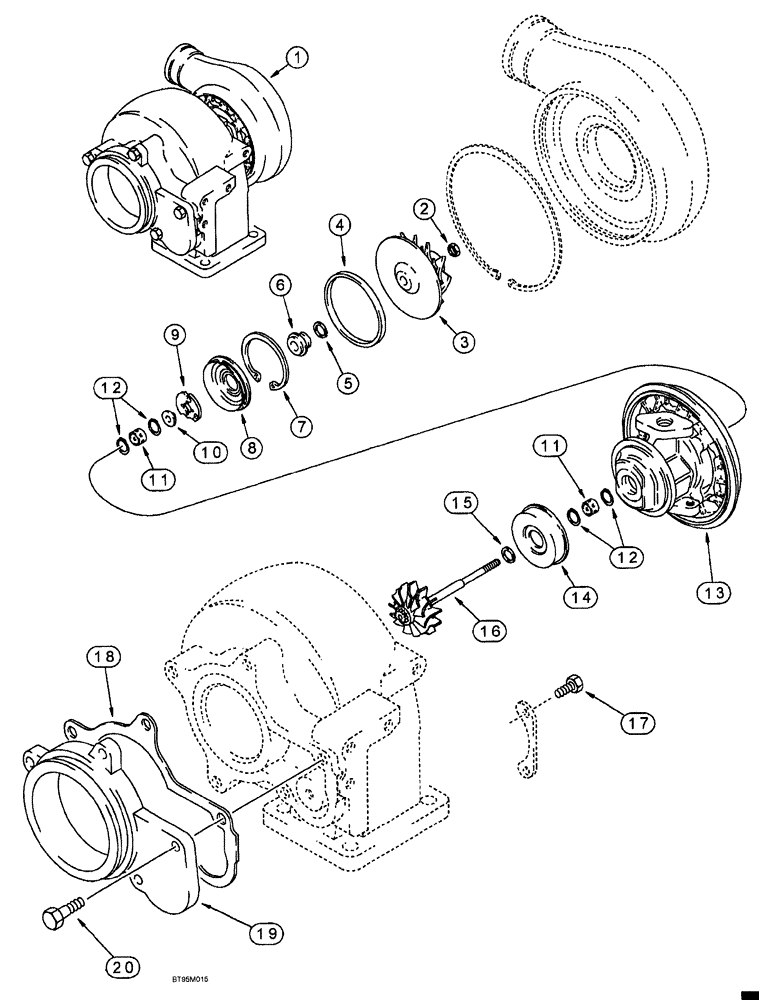 Схема запчастей Case IH SPX4260 - (040) - TURBOCHARGER ASSEMBLY (10) - ENGINE