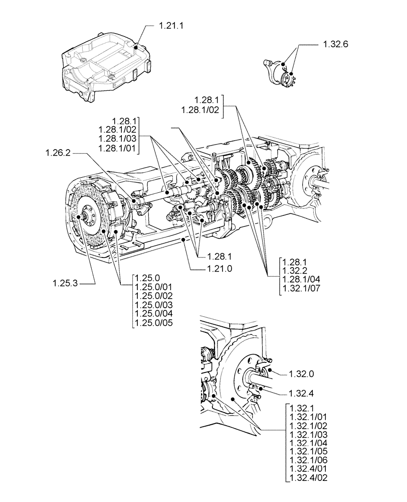 Схема запчастей Case IH JX1080U - (1.20.4 ) - (SEC. 03) TRANSMISSION (03) - TRANSMISSION