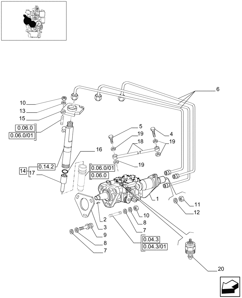 Схема запчастей Case IH JX60 - (0.14.0[01]) - INJECTION PUMP (01) - ENGINE