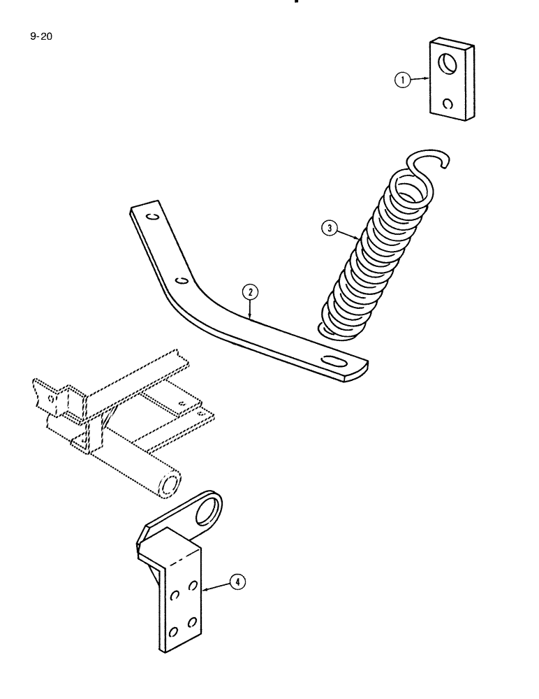 Схема запчастей Case IH 144T - (9-20) - DOWN PRESSURE SPRING ATTACHMENT, ROCKSHAFT SUPPORT, 274 
