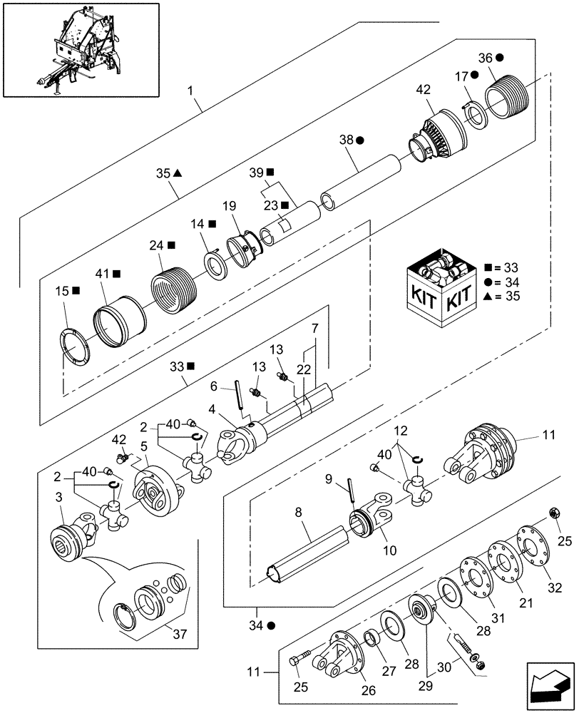 Схема запчастей Case IH RB454 - (01.92[1]) - POWER TAKE OFF, 540 RPM, SLIP CLUTCH, NORTH AMERICA, DRY HAY & SILAGE BALERS (01) - POWER TAKE OFF