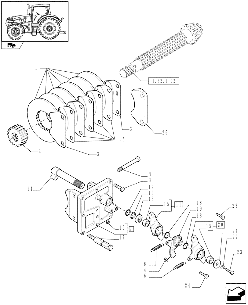 Схема запчастей Case IH PUMA 195 - (1.65.5) - PARKING BRAKE (05) - REAR AXLE