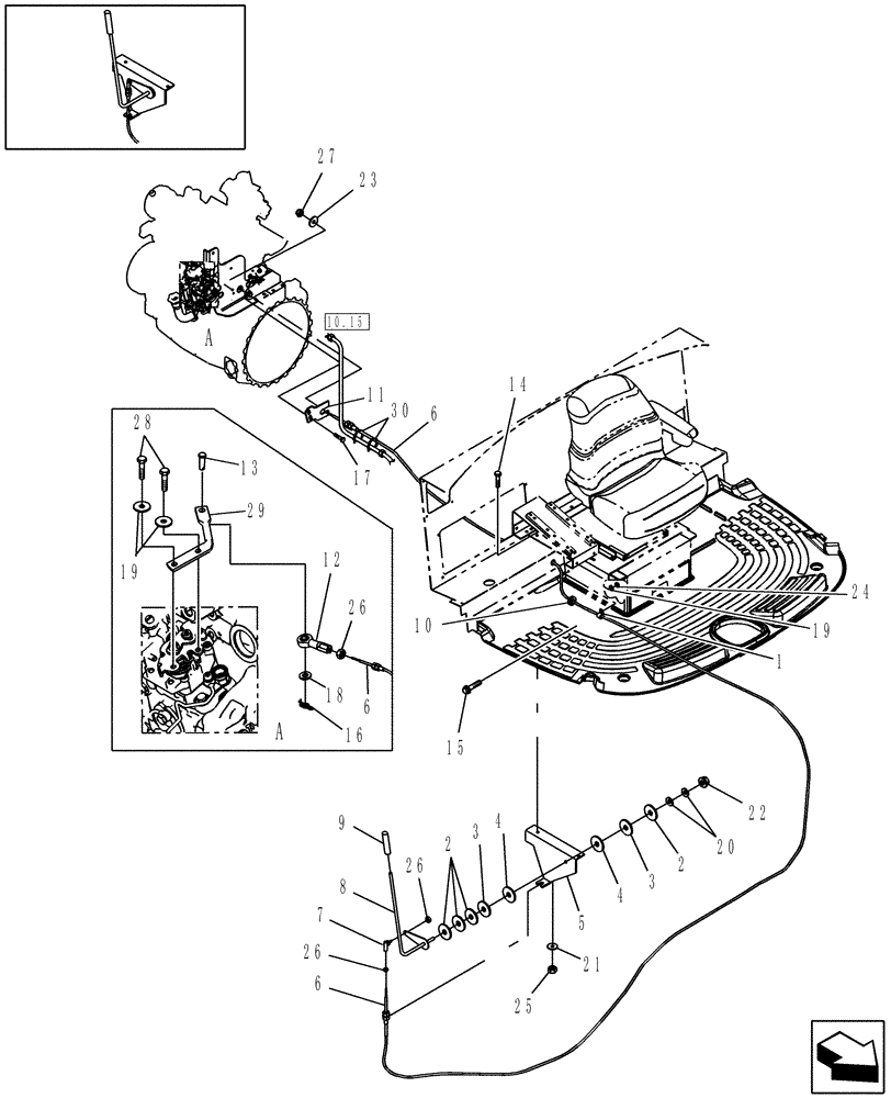 Схема запчастей Case IH WD1903 - (10.25) - THROTTLE CONTROL (10) - CAB
