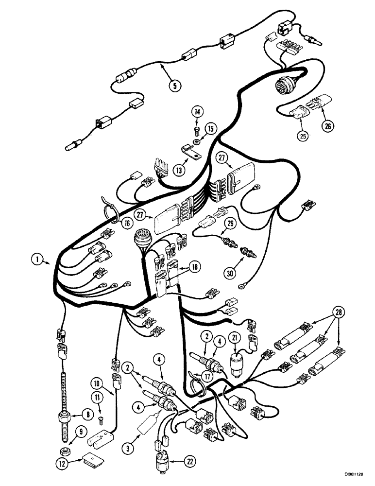 Схема запчастей Case IH 5150 - (4-02) - HARNESS - TRANSMISSION, ( - JJF1029999) (04) - ELECTRICAL SYSTEMS