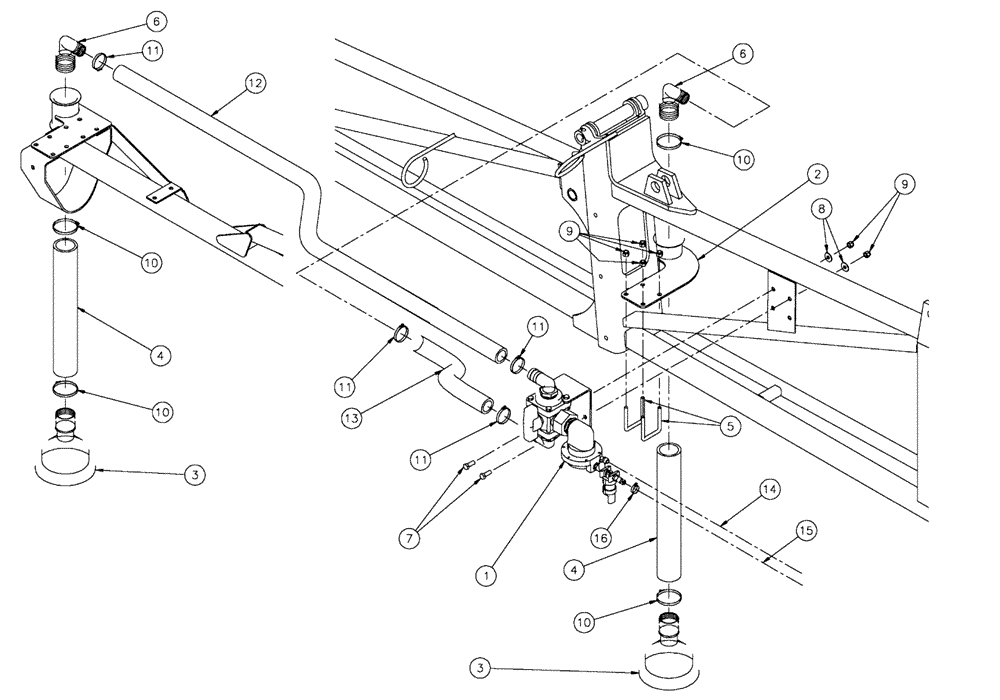 Схема запчастей Case IH SPX4260 - (11-017) - FOAMER 60-90, LEFT DROP GROUP Options