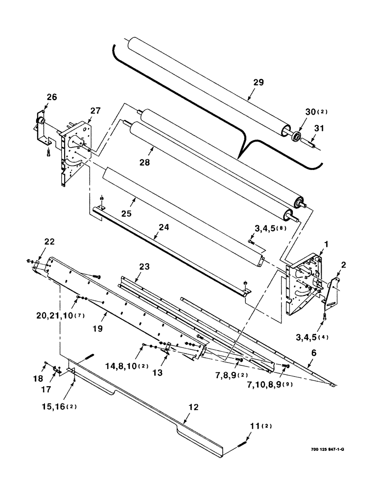 Схема запчастей Case IH 8460 - (16) - MESH WRAP ROLLER ASSEMBLY, SERIAL NUMBER CFH0073001 THROUGH 0073010 