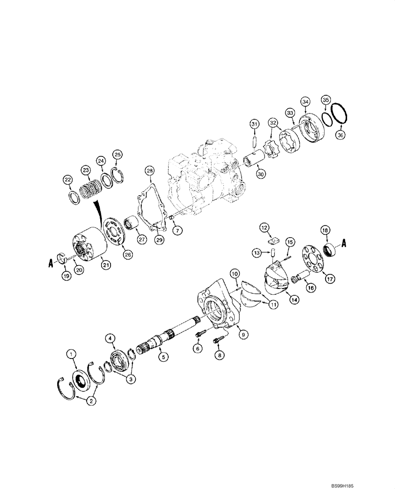 Схема запчастей Case IH 1845C - (06-13E) - PUMP ASSY, TANDEM, - JAF0339423 (06) - POWER TRAIN