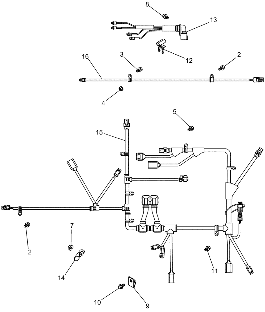 Схема запчастей Case IH 625 - (55.100.02) - HARNESS, ENGINE CONTROL MODULE (55) - ELECTRICAL SYSTEMS