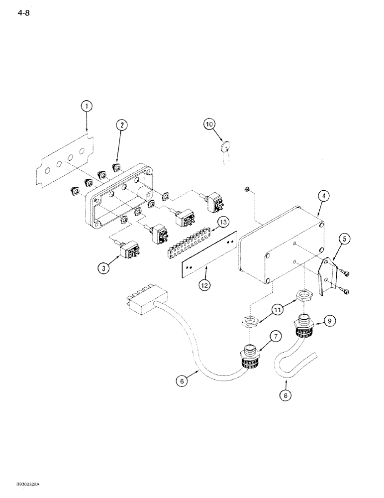 Схема запчастей Case IH 1350 - (4-08) - GRINDER REMOTE CONTROL, 1350 SELF CONTAINED (06) - ELECTRICAL