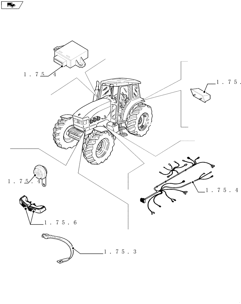 Схема запчастей Case IH FARMALL 95U - (SEC. 06) - ELECTRICAL SYSTEM (00) - GENERAL