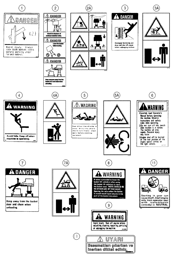 Схема запчастей Case IH 420 TIER 3 - (09F-22) - DECALS - CAUTION, WARNING AND DANGER (12) - CHASSIS