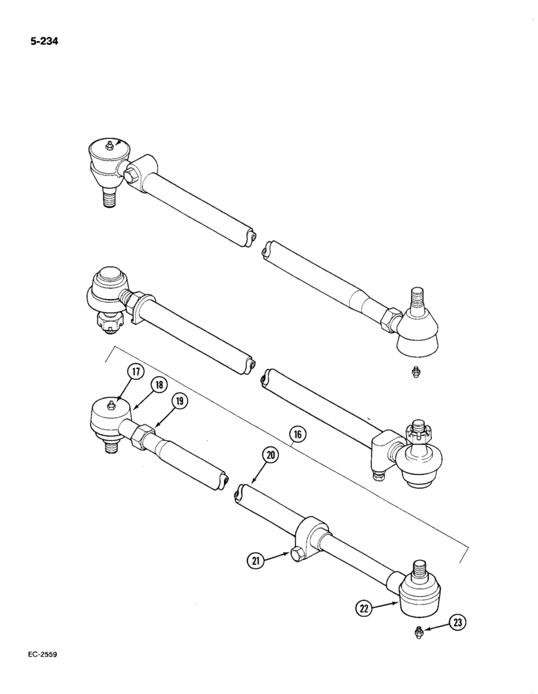 Схема запчастей Case IH 585 - (5-234) - TIE ROD CONTD (05) - STEERING